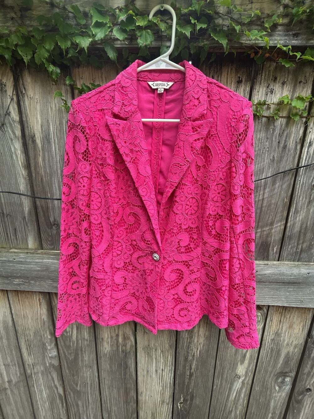 Nanette Nanette Lepore Pink Floral Lace Blazer Jacket